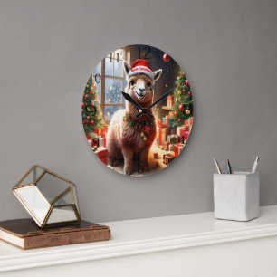 "Alpaka macht Geschenke: Eine Weihnachtsgeschichte Große Wanduhr