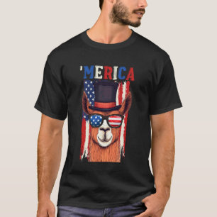 Alpaka 'MERICA Sterne und Streifen Lama Lustiges A T-Shirt