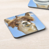 Alpaka mit dem verrückten Haar Getränkeuntersetzer (Linke Seite)