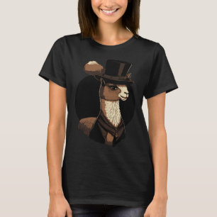Alpaka mit elegantem Zylinderhut 3 T-Shirt