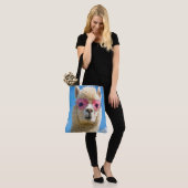 Alpaka mit rosa herzförmiger Brille Tasche (Am Model)