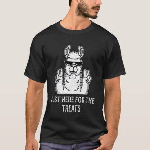 Alpaka NUR HIER UM DIE LECKEREIEN Lustige Alpakas T-Shirt