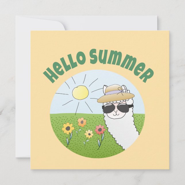 Alpaka-Party Hello Summer Alpaca partytime (Vorderseite)
