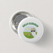 Alpaka-Party Hello Summer Alpaca partytime Button (Vorne & Hinten)