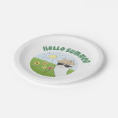 Alpaka-Party Hello Summer Alpaca partytime Pappteller (Schrägansicht)