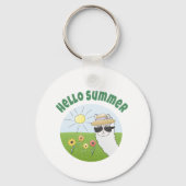 Alpaka-Party Hello Summer Alpaca partytime Schlüsselanhänger (Vorderseite)