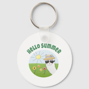 Alpaka-Party Hello Summer Alpaca partytime Schlüsselanhänger