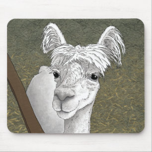 Alpaka-Porträt 2 Mousepad