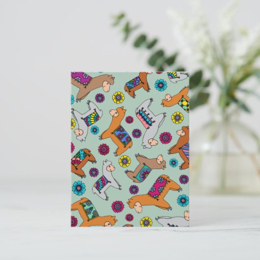 Alpaka Postkarte (Stehend Vorderseite)