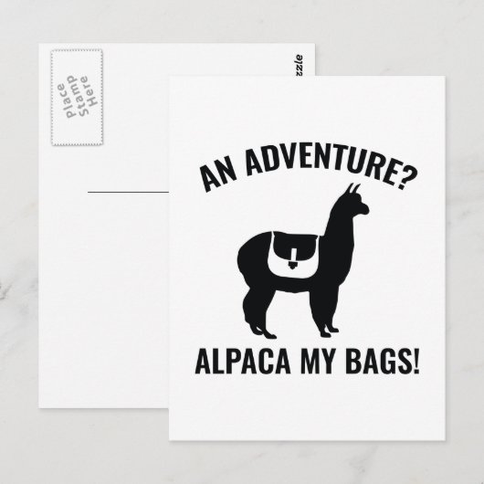 Alpaka Postkarte (Vorne/Hinten)
