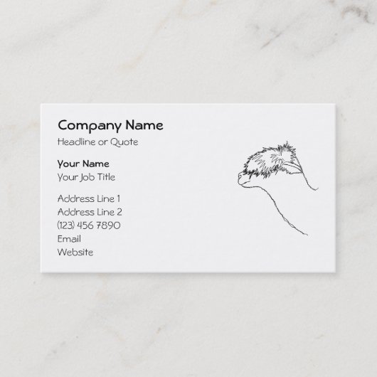 Alpaka-Skizze Visitenkarte (Vorderseite)