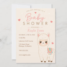 Alpaka-Themen-Baby-Shower-Einladung