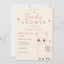 Alpaka-Themen-Baby-Shower-Einladung Einladung