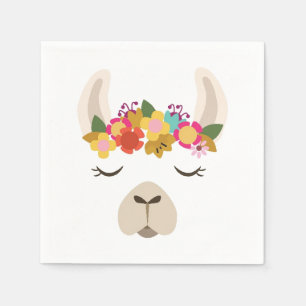 Alpaka-u. Blumen-Muster Serviette