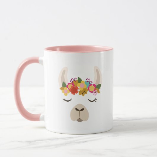 Alpaka-u. Blumen-Muster Tasse (Links)