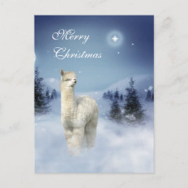Alpaka-Winter-Nachtweihnachtspostkarten Feiertagspostkarte