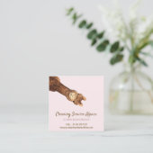 Alpaka Zweiseitig Rosa | Süßes Farmtier Quadratische Visitenkarte (Stehend Vorderseite)