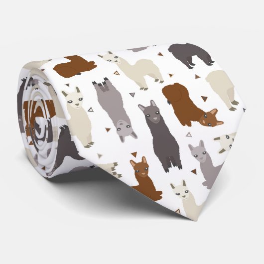 Alpakas Geomuster Krawatte (Gerollt)