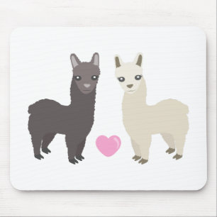 Alpakas und Herz Mousepad