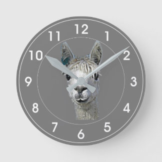 Alpakka Alpaka Alpaga Runde Wanduhr