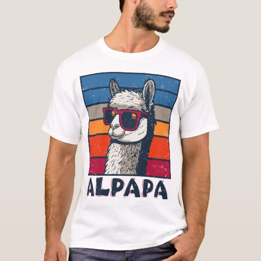 Alpapa Llama Alpaca Vater Geschenk des Vaters T-Shirt (Vorderseite)