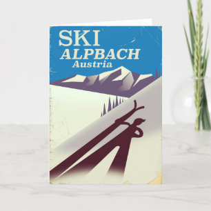 Alpbach Österreichisches Skireiseplakat Karte