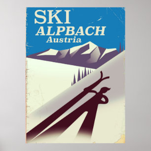 Alpbach Österreichisches Skireiseplakat Poster