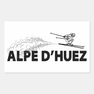 Alpe d’Huez France Skispringer Rechteckiger Aufkleber