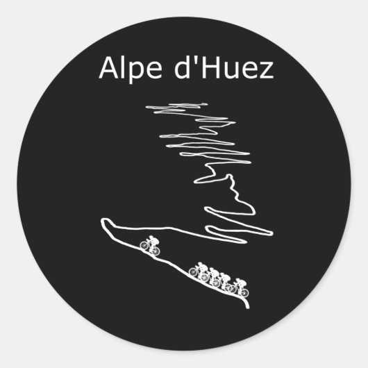 Alpe d Huez in Frankreich Raddesign für Männer und Runder Aufkleber (Vorderseite)