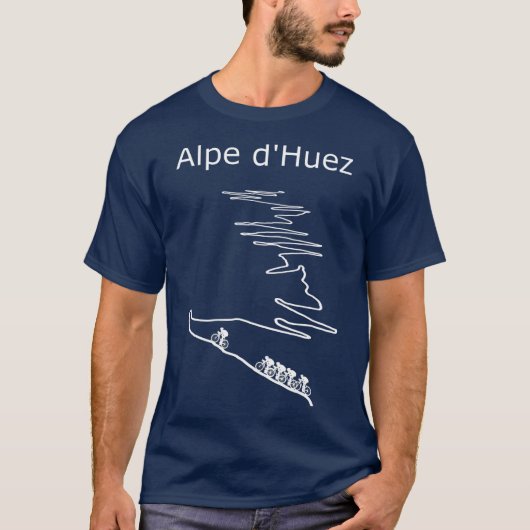 Alpe d Huez in Frankreich Raddesign für Männer und T-Shirt (Vorderseite)