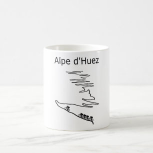 Alpe d Huez in Frankreich Radsport für Männer un Kaffeetasse