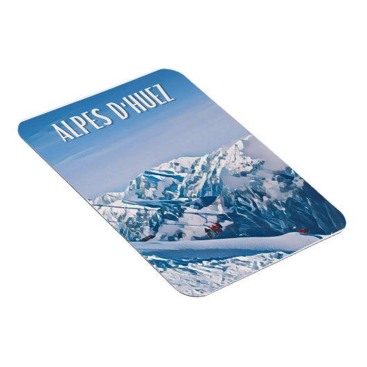 Alpe d’Huez Skistation Magnet (Rechte Seite)