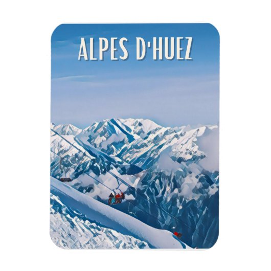 Alpe d’Huez Skistation Magnet (Vertikal)