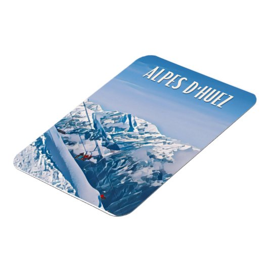 Alpe d’Huez Skistation Magnet (Linke Seite)