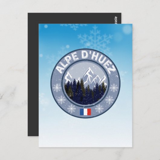 Alpe d’Huez Skistation Postkarte (Vorne/Hinten)