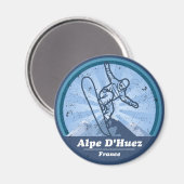 Alpe d’Huez Skistation - Snowboard Magnet (Vorderseite/Rückseite)