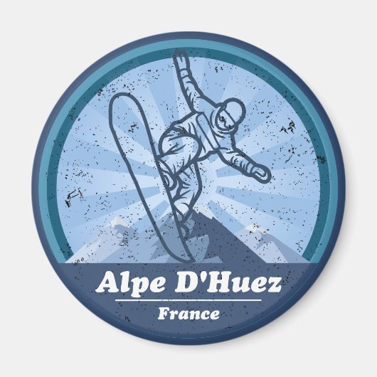 Alpe d’Huez Skistation - Snowboard Magnet (Vorne)