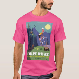 Alpe D'Huez Cycling Poster T-Shirt
