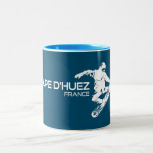 Alpe d'Huez France Snowboarder Zweifarbige Tasse