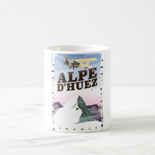 Alpe d'Huez, Frankreich Ski-Reiseplakat Kaffeetasse