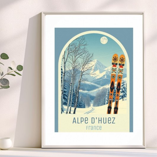 Alpe d'Huez Frankreich Skigebiet Poster