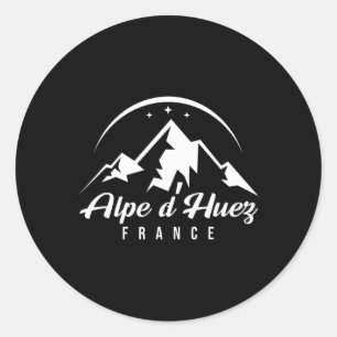 Alpe D'huez Frankreich Skigebiet Snowboarden Runder Aufkleber