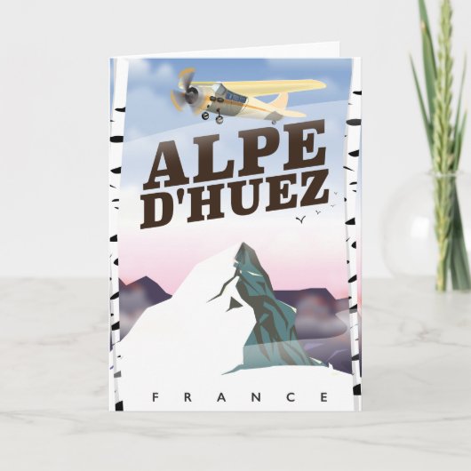 Alpe d'Huez, Frankreich - Skireisepaket Feiertagskarte (Vorderseite)