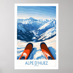 Alpe dHuez Kunstdruck Wintersport Poster