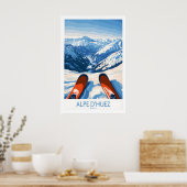 Alpe dHuez Kunstdruck Wintersport Poster (Küche)