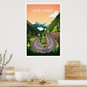 Alpe d'Huez - Radfahrplakat Poster (Küche)