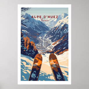 Alpe dHuez Ski Print 1 Poster