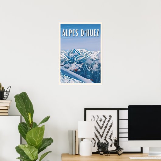 Alpe d'Huez Skistation Poster (Heimbüro)