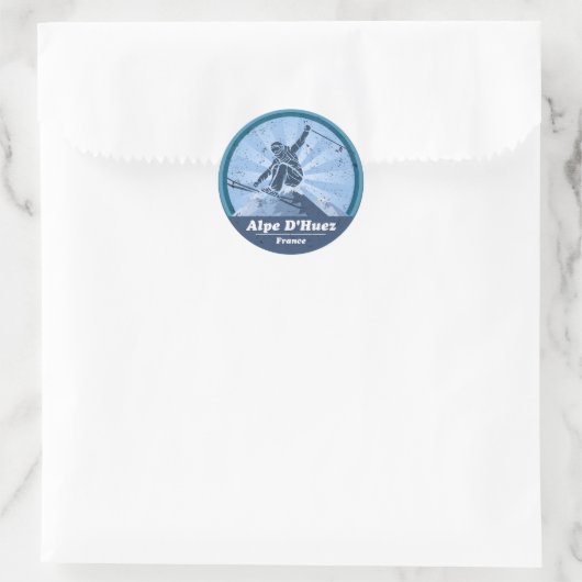Alpe d'Huez Skistation - Skier Sticker (Tasche)