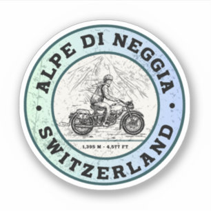 Alpe di Neggia Schweizer Alpen Motorradtour Aufkleber